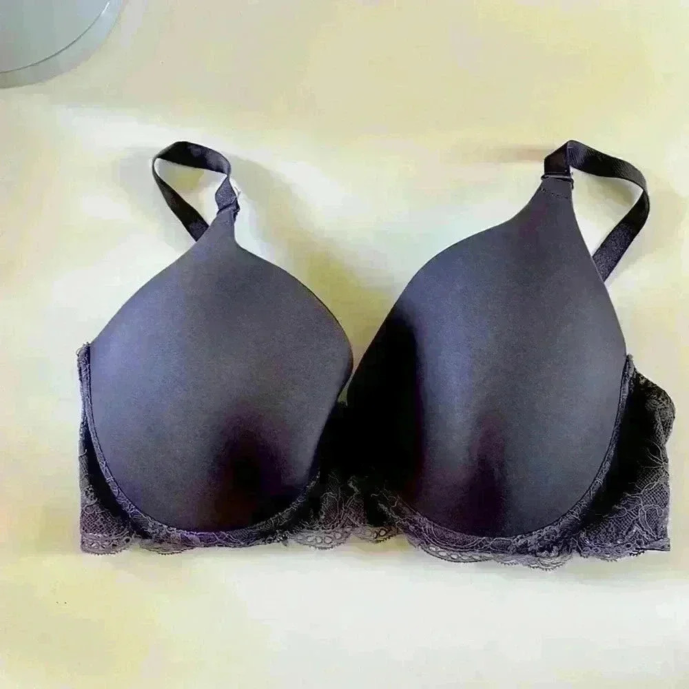 Affinitas Intimates Bra deep lavender charcoal sz 38DD